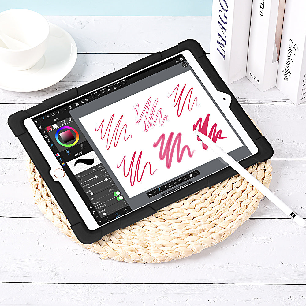 For iPad Air (2013) Air 2 iPad 9.7-inch (2017) (2018) Silicone Tablet Case PC Kickstand Protective Cover For iPad Air (2013) Air 2 iPad 9.7-inch (2017) (2018) Silicone Tablet Case PC Kickstand Protective Cover
